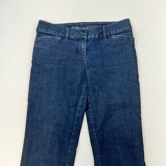 The Limited Womens Flare Jeans Blue Navy Pockets Dark Wash Denim Cotton Blend 8L - Picture 5 of 10